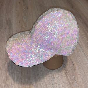 JC Woman’s One Size pearl colored sparkly sequined hat Glam